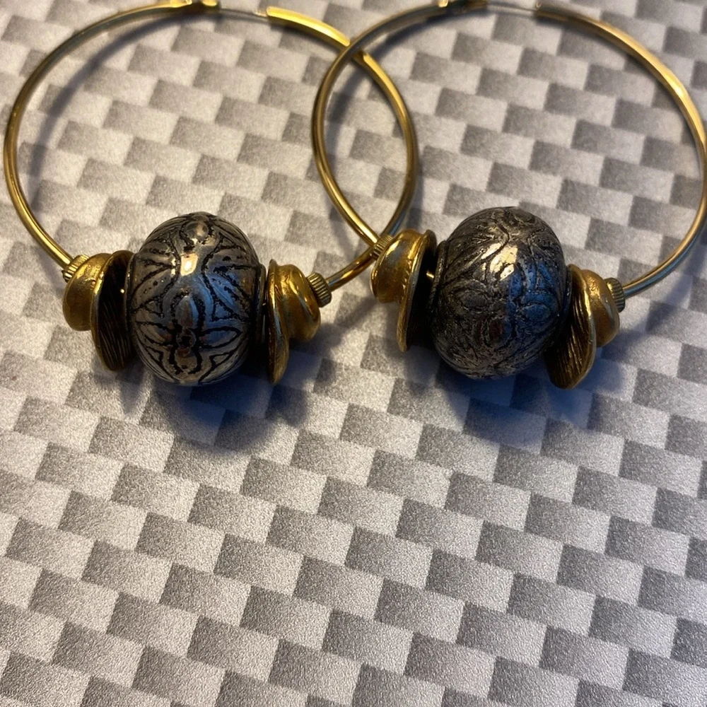 Earings 2” HOOPS, Worn Once - Picture 2 of 7